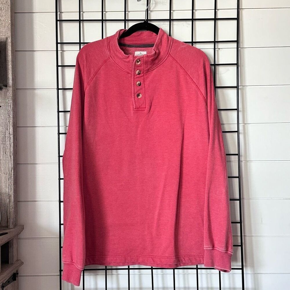 Copper‎ & Oak Cotton LS Henley Shirt Mens XXL Red Outdoor Cottagecore